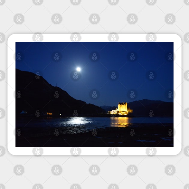 Castle Scotland Moon / Swiss Artwork Photography Sticker by RaphaelWolf